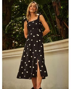 FatFace Fatface Delphine 100% Linen Midi Dress - White