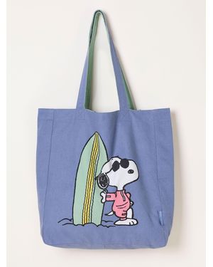 FatFace Fatface Summer Snoopy Reversible Tote Bag - Blue
