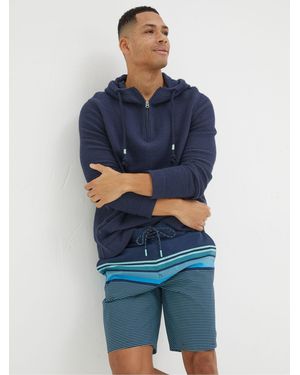 FatFace Camber Placement Stripe Swim Shorts - Blue