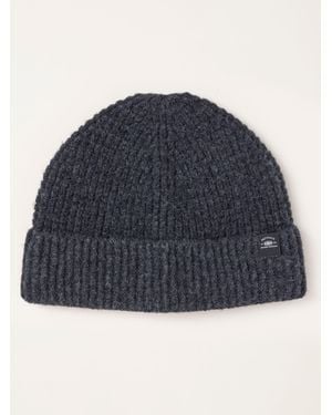 FatFace Fatface Charcoal Fisherman Waffle Beanie - Blue