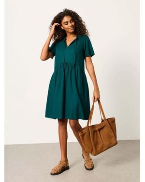 FatFace Fatface Immy Petite Linen Dress - Blue