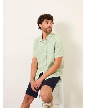 FatFace Fatface Short Sleeve Leaf Print Shirt - Green