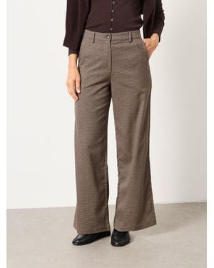 FatFace Presley Mini Check Trousers - Brown