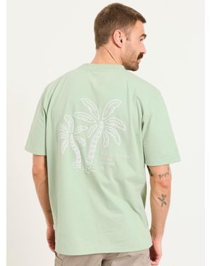 FatFace Relaxed Fit South Palm Graphic T-Shirt - Green