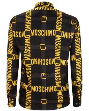 Moschino Logo Plaque Print Shirt - Yellow