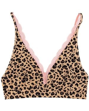 Stripe & Stare Lace Plunge Bra - Natural