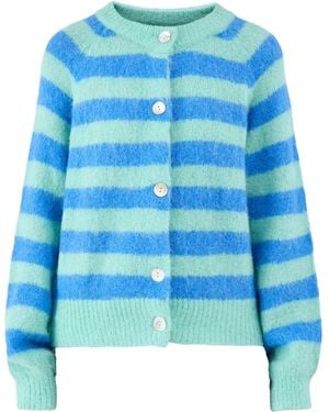 FRNCH Azur Striped Cardigan - Blue