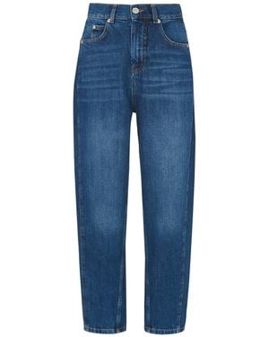 Whistles High Waist Barrel Leg Jean - Blue