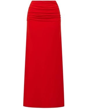 Forever New Mimi Flute Maxi Skirt - Red