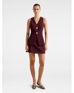 Forever New Lee A Line Mini Skirt Cherry - Red