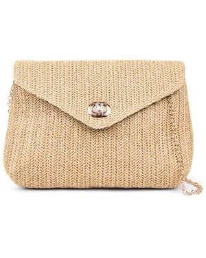 Anna Cecere Raffia Clutch Bag - Natural