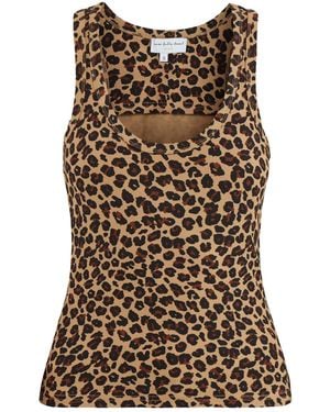 Never Fully Dressed Leopard Scoop Neck Tank Top, Viscose - Brown