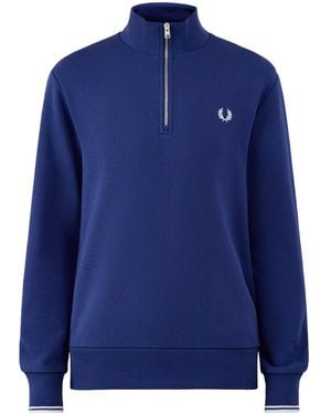 Fred Perry Half Zip Sweatshirt - Blue