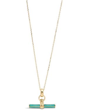 Tilly Sveaas Enamel Small T-Bar Necklace - Brown