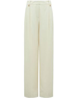 Forever New Gigi Button Tab Wide Leg Trousers - White