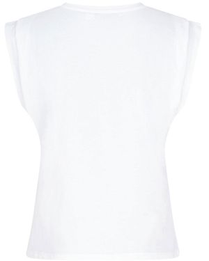 Mint Velvet Extended Shoulder T-Shirt - White