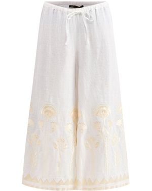 Kori Papyrus Wide Leg Cropped Trouser - White