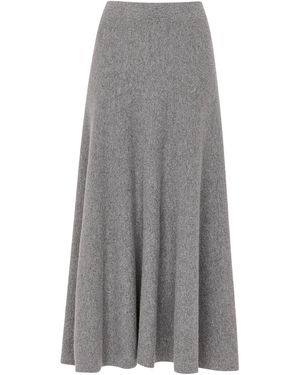 Whistles Knitted Midi Skirt - Grey