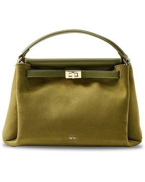 JW PEI Carmen Faux Suede Top Handle Clutch Bag - Green