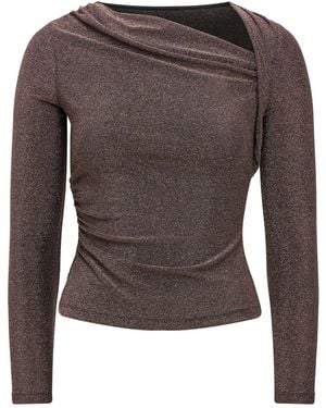 Forever New Roma Asymmetric Neck Top - Brown