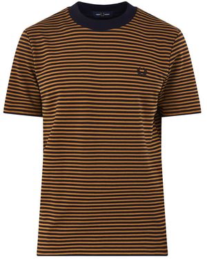 Fred Perry Fine Stripe Heavyweight T-Shirt Multi - Brown