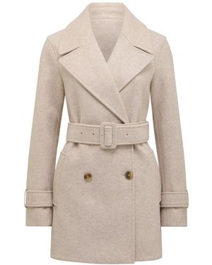 Forever New Belle Short Wrap Coat - White
