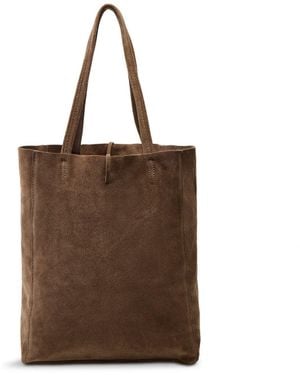 Marlon Big Suede Shopper Bag - Grey
