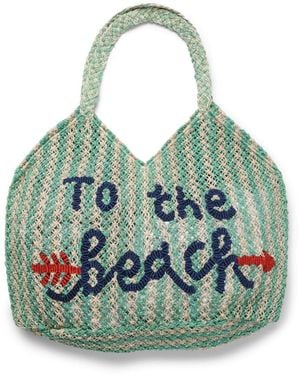 The Jacksons Drew Stripe To The Beach Large Bag - Blue