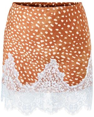 Never Fully Dressed Deer Print Mini Maeva Skirt - White
