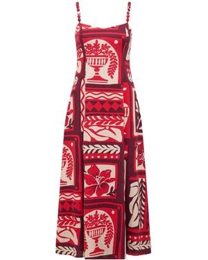 Forever New Simona Square Neck Strappy Midi Dress - Red