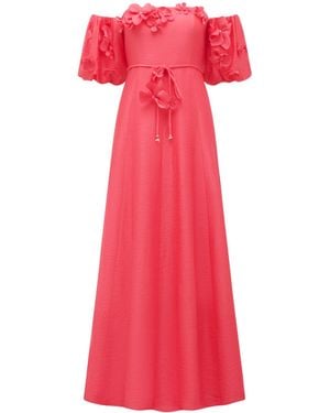 Forever New Cora Floral Applique Midi Dress - Red