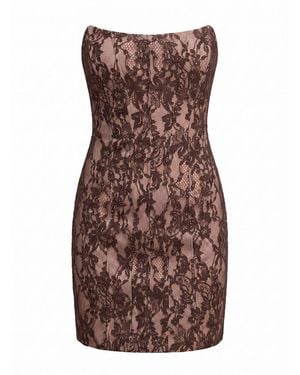 Forever New Reese Strapless Lace Corset Mini Dress - Brown