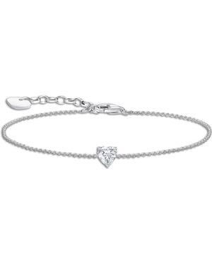 Thomas Sabo Women's Heart Crystal Charm Bracelet - White