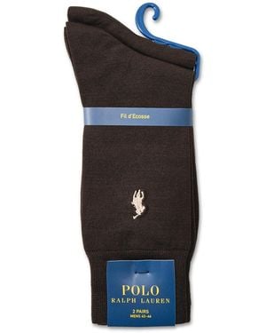 Polo Ralph Lauren 2 Pack Mercerised Crew Socks - Black