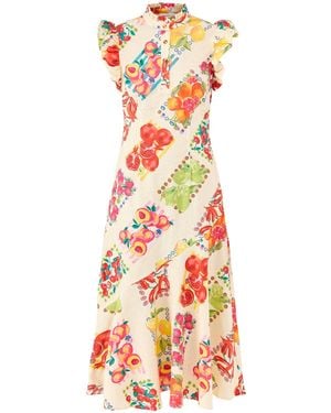 Never Fully Dressed Fruit Sticker Remi Dress - White