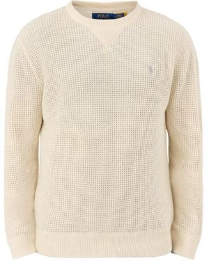 Ralph Lauren Textured En Crew Knit Cream - White