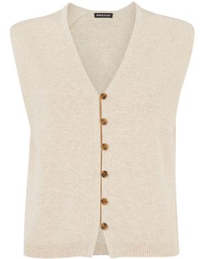 Whistles Bailey Button Through Tank - Natural