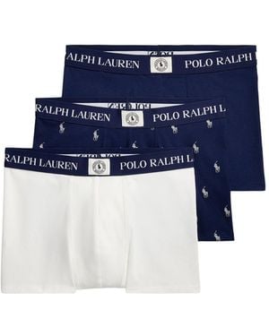 Polo Ralph Lauren Central Logo Trunks Three Pack Multi - Blue