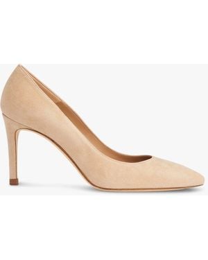 LK Bennett Women's Floret Suede Pointed Toe Courts - Natural