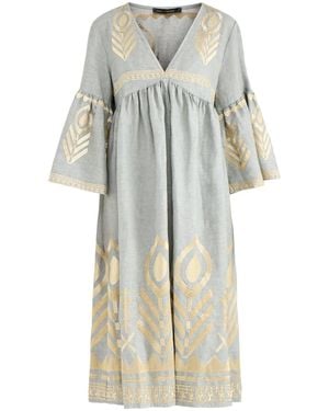 Kori Feather Midi Dress - White