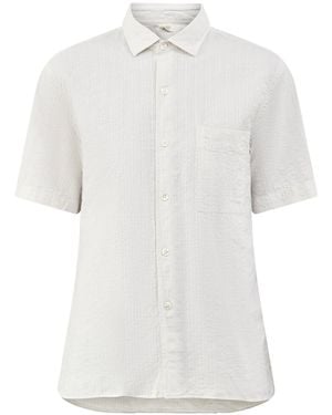 Hartford Short Sleeve Pattern Shirt - White