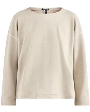 Eileen Fisher Round Neck Reversible Top Cream - White