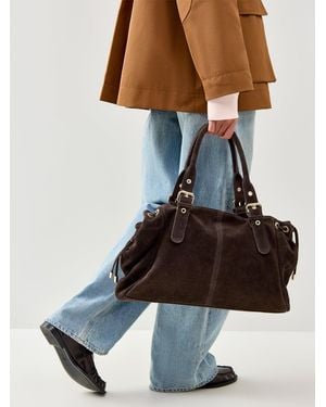 Marlon Beltra Large Suede Tote Bag - Blue