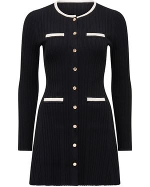Forever New Brielle Fit And Flare Knitted Mini Dress - Black