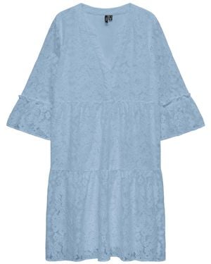 Vero Moda Honey Lace V-Neck Tunic Dress - Blue