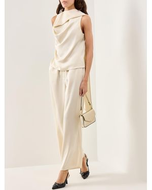 Pretty Lavish Breya Scarf Halter Top Cream - Natural