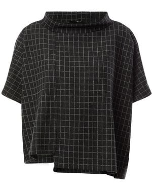 Mama B. Checked Ss Top - Black