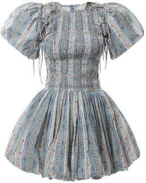Damson Madder Becca Bubble Mini Dress - Blue