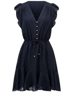Forever New Maxine Flutter Sleeves Mini Dress - Blue