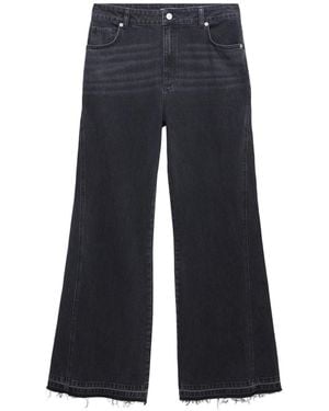 Mint Velvet Washed Relaxed Flared Jeans - Blue